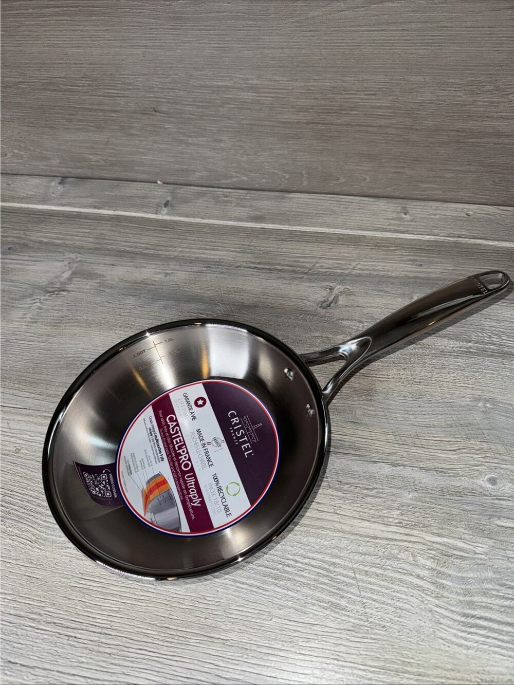 Cristel Castel Pro 1.4qt Saute Pan Made In France 5-ply Steel